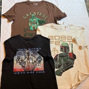 GAP Kids 3-Pack Star Wars Graphic Tees - Brown (NWT), Cream ( NWT), Black